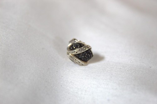 John Hardy Essential Pavé Stud Earring, Sterling Silver And Black Diamonds - Picture 2 of 9