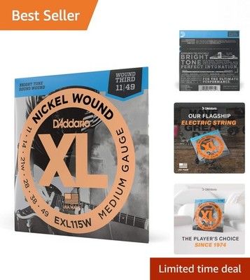 D'Addario XL Nickel Wound Electric Guitar Strings 11-49 - Bright Versatile Tone