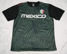 mexico soccer jersey style shirt men's large green w/ black breathable