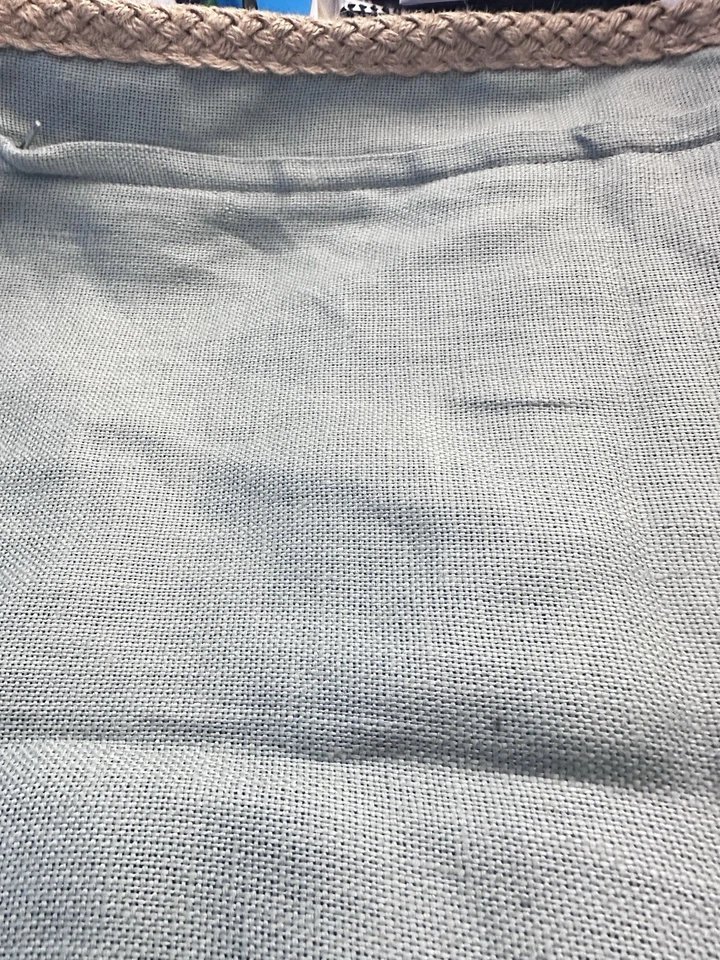 (2) NWOT POTTERY BARN 20”x20” Green 100% Linen Braided Jute Edge Pillow Covers - Image 2 of 4