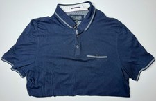 Ted Baker London Men  s Navy Blue Slim Fit Tipped Pocket Polo Shirt size 5/XL EUC