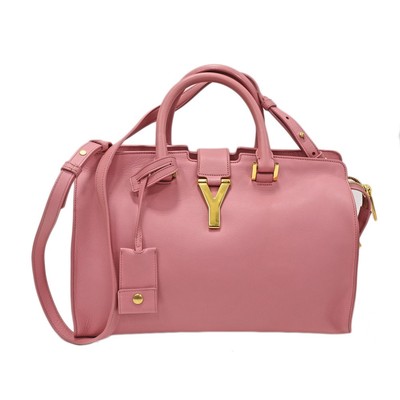 Saint Laurent Petit Cabas 2WAY Bag 311210 Leather Pink Strap Dust Bag #KN1317