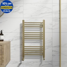 RadiLux Heated Towel Rail Brushed Brass 750 x 450mm Flat