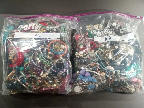 19 lb Large Costume Jewelry Lot Wearable Craft Tangled Repair Broken Vintage