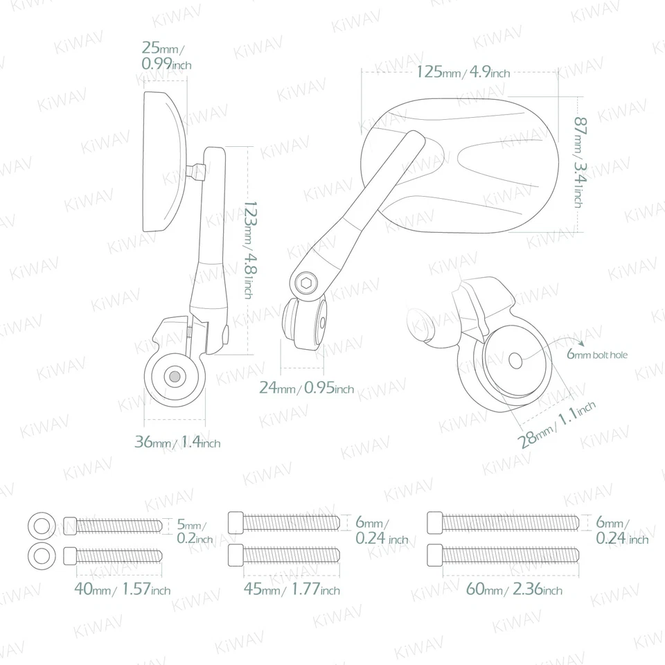 Espejos retrovisores de extremo de barra STARK cromados ovalados 6 mm para Triumph Tiger 800 Rocket III Foto 2 de 4