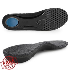 Riemot Men's Warm Arch Support Insoles, Plantar Fasciitis Relief, Grey US11/EU44