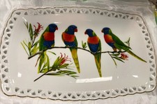 Rainbow Lorikeet Rectangular Dish Fine Bone China Australian Bird Collection