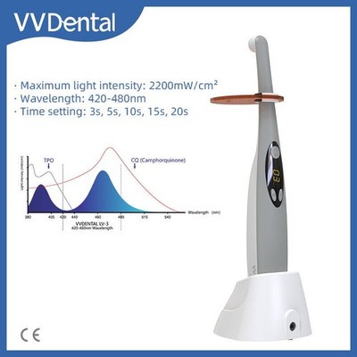 Dental Curing Lamp 5sec Full Ramping Pulse Function Wireless Led Light Cure Unit