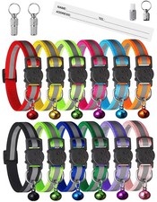14 Pack Set Kitten Collars Breakaway with Bells,Reflective Safety Cat Collar,...