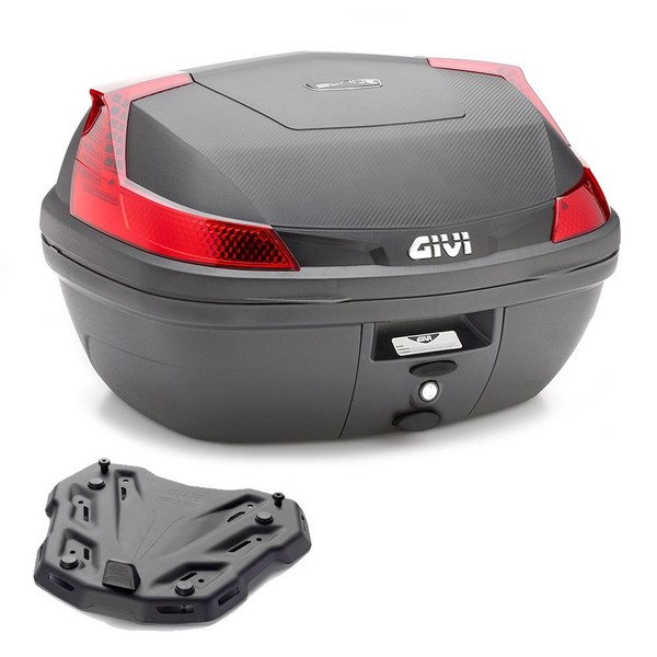 Givi B47N Bauletto 47L Schwarz Mit Honda CBR 250 R Montageplatte 2014 2015-image