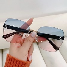 Sunglasses for Women New Fashion Rimless Eyeglasses Gradient Sunglasses Lady Vin