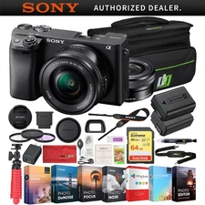 Sony a6400 4K Mirrorless Camera ILCE-6400L/B 16-50mm Lens + Deco Gear Case Kit