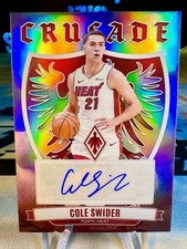 2023-24 Cole Swider Panini Phoenix Crusade Signatures Silver Prizm Auto #CS-CSM