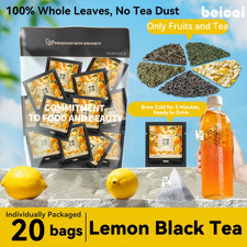 20 Bags Lemon Black  Tea Refreshing Citrus Flavor Antioxidant & Vitamin C Boost