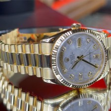 ROLEX DAY DATE PRESIDENT 36mm YELLOW GOLD METEORITE DIAL ref: 118238 svc card 26