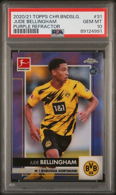 2020 TOPPS CHROME BUNDESLIGA #31 JUDE BELLINGHAM ROOKIE RC 249/299 PSA 10