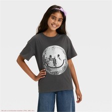 Girls' Short Sleeve T-Shirt - Cat Jack Charcoal Gray M SEE DEAL