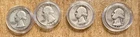 🔥 1940-64 Washington Quarter 90% Silver Circulated $1 Face Value 4 Quarters🔥