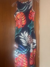 Bodycon flord midi dress size L