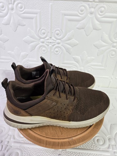 Skechers Delson 3.0 Cicada Mens Size 11 Brown Streetwear Sneaker Shoes 210238