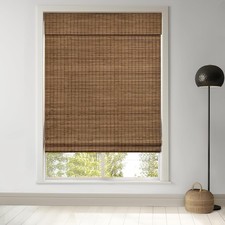 LazBlinds Cordless Bamboo Roman Shades 36x64 Highfield Teak Room Darkening