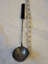 MCM Stainless Steel Serving Ladle Dipper Black Handle 12" Pour Spout 