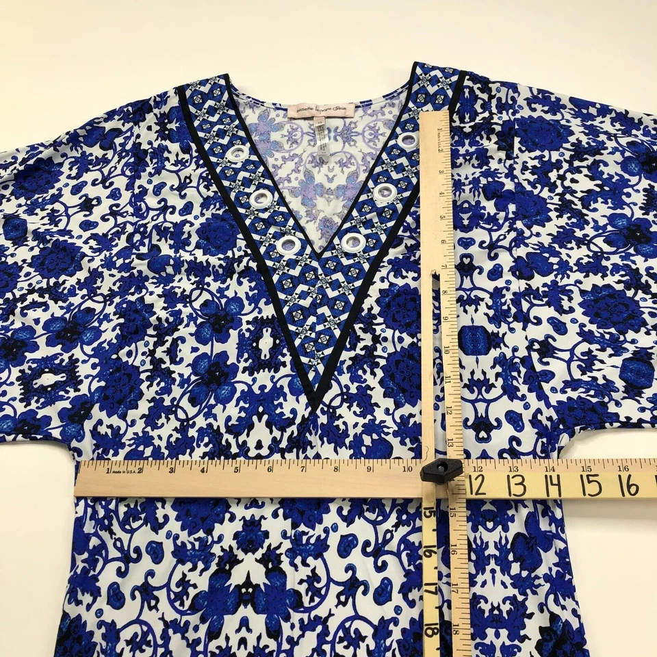 Vestido de Natación Nanette Lapore Geométrico Talla XS Azul Blanco Foto 4 de 4