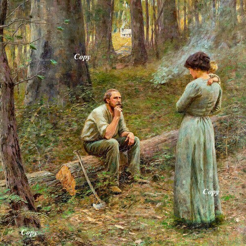 Frederick McCubbin Painting "The Pioneer" Canvas Prints Framed Ready to Hang - Picture 2 of 3