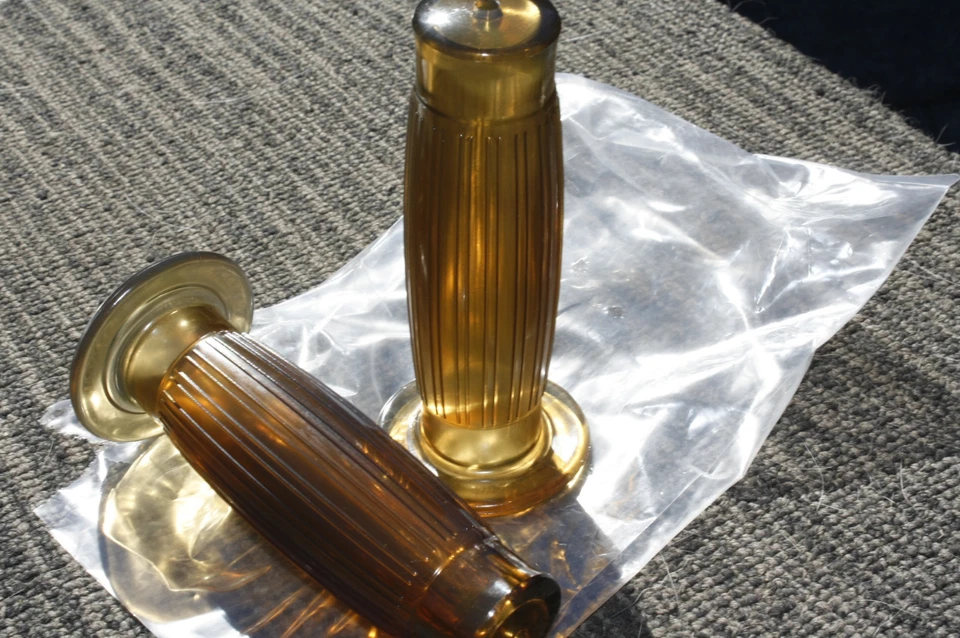 HARLEY 1" CAFÉ Caucho Natural Transparente Marrón GT Barril Empuñaduras de goma TRIUMPH Foto 4 de 4