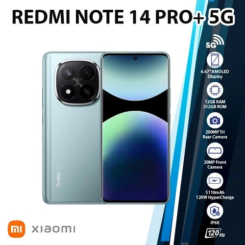Redmi Note 14 Pro+ Plus 5G Android Mobile Phone Blue/12GB+512GB/Dual SIM