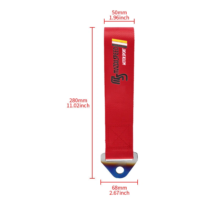 Ремень буксировочный JDM Mazdaspeed Burnt синий красный передний задний бампер буксировочный ремень крюк для ремня - Изображение 3 из 4