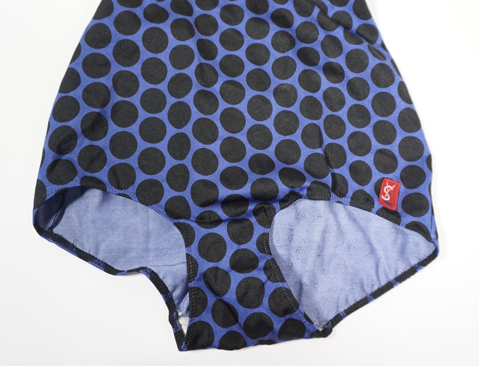 Costume da bagno vintage stile anni 70 Yves Saint Laurent viola nero a punte vita 46