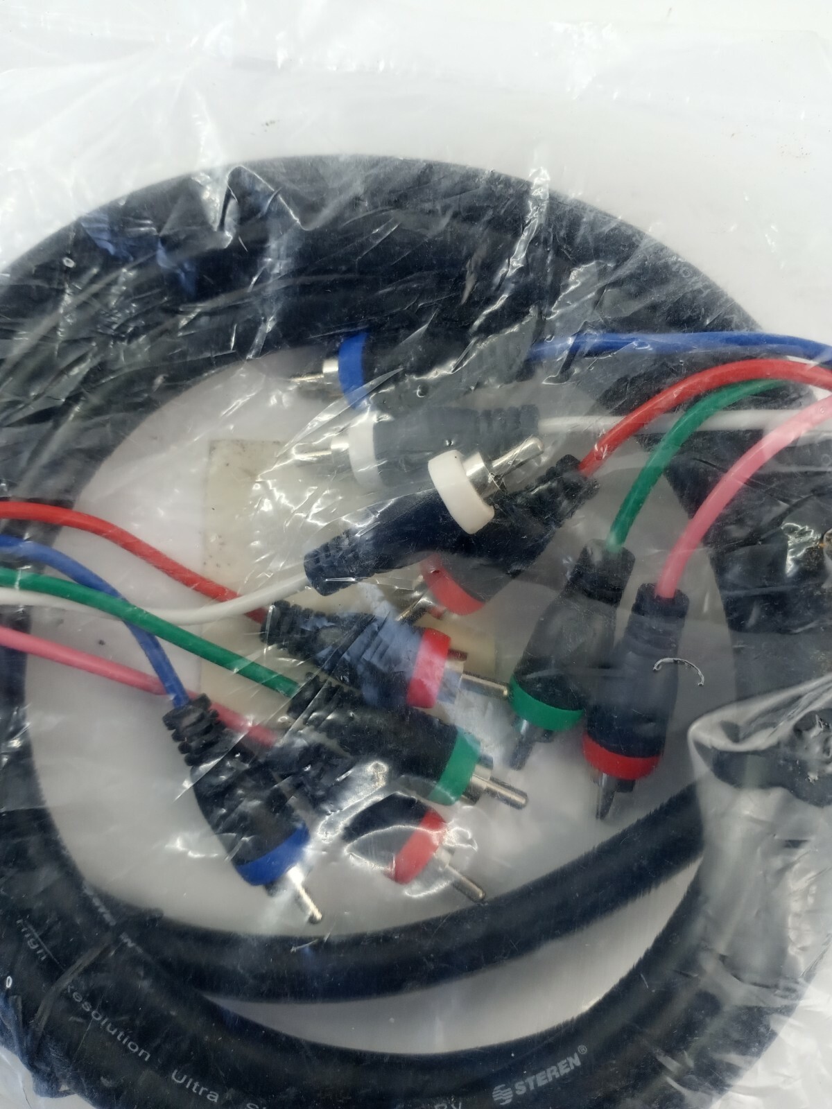 STEREN 257-606BK 12 FT 5-RCA MINI COMPONENT VIDEO AUDIO CABLE