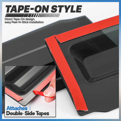 Tape-On Window Visor Shade Smoke Vent Rain Wind Deflector for 17-22 Jeep Compass - Picture 3 of 6