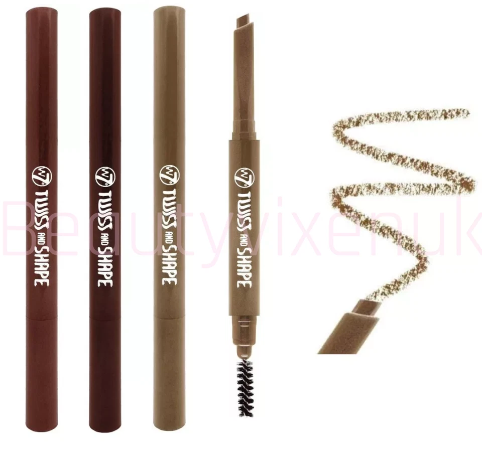 W7 Twist & Shape Angled Eyebrow Brow Pencil Liner Soft -Twist Up Brush Comb - Image 2 of 3