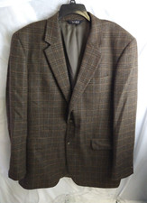 Jos A Bank Blazer Mens 44L Green Plaid Wool Cashmere Sport Coat Jacket 2 Button