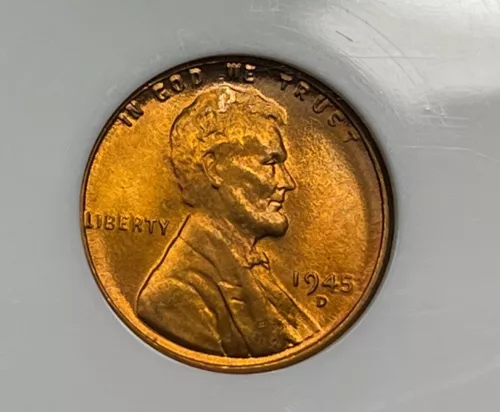 1945 D 1C MS 67 RD NGC Lincoln Wheat Penny - Old Soap Holder