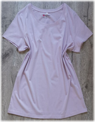 Neu   Shirt Longshirt Kurzarm 100% Baumwolle Organic Cotton Flieder 44 46 48 