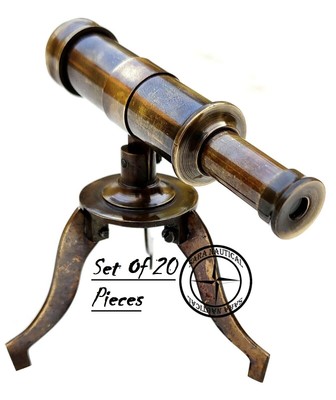 Antique Brass Telescope With Mini Tripod Stand Victorian ...