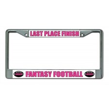 LAST PLACE FINISH FANTASY FOOTBALL CHROME METAL LICENSE PLATE FRAME MADE IN USA