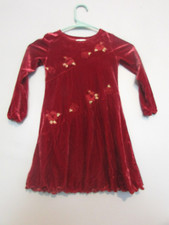 Girls The Childrens Place Red Velour Dress Size 5 EUC  