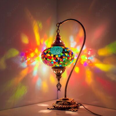 Türkisch marokkanischer Stil Mosaik Tiffany bunte Glas Schwanenhals Tischlampen