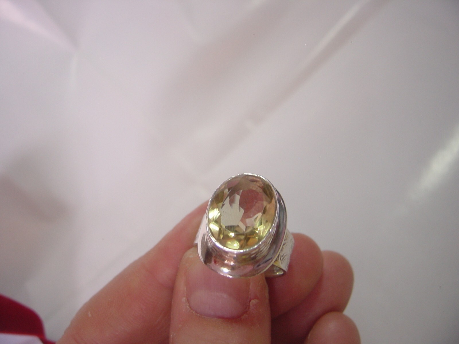 Vintage Solid Silver chunky ring-genuine natural … - image 18