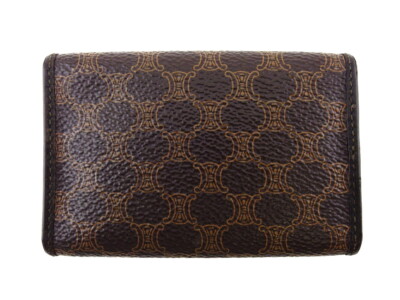 小物 CELINE Logo Macadam Key Case Celine Key Case PVC 6Line Macadam Triomphe Logo Authentic