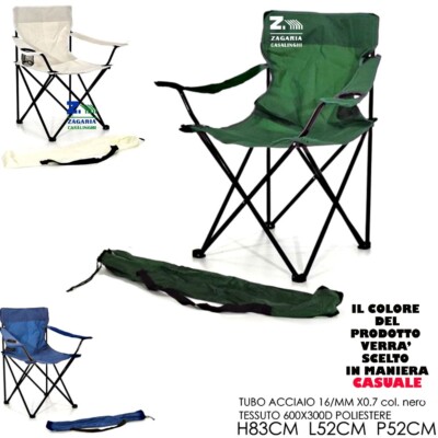 SEDIA RICHIUDIBILE AD OMBRELLO CON SACCA PORTABEVANDE CM 83 H PER