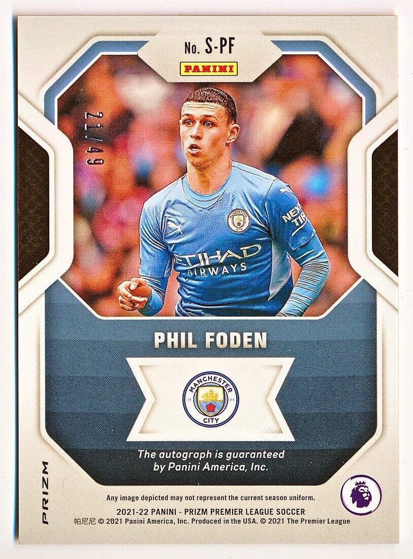 2021-22 Prizm EPL Phil Foden Signatures Prizms Silver Auto 2021-22 Prizm EPL Phil Foden Signatures Prizms Silver Auto