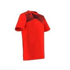 Image of Adidas Boys Solar Red Orange Black Pre Poly Tee T-Shirt