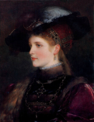 Elegant lady portrait Giclee Art Oil painting HD printed on canvas L3056