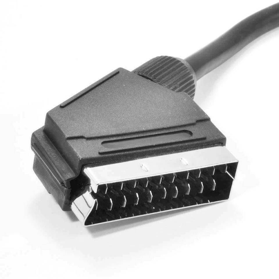 SCART Lead Cable Fully Wired 21 Pin RGB SKY TV DVD Quality SILVER 1.5M Long - Image 3 of 4