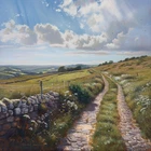 Yorkshire Dales Oil Painting Art Luxury Canvas Wall Picture Print Colourful